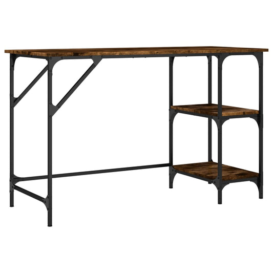 Psací Stůl Kouřový Dub 120 X 50 X 75 Cm Kov A Kompozitní Dřevo