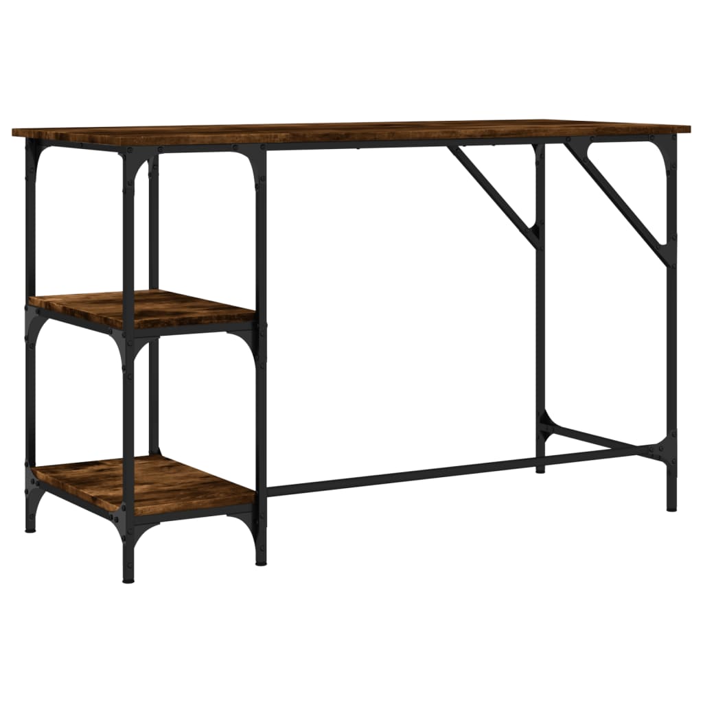 Psací Stůl Kouřový Dub 120 X 50 X 75 Cm Kov A Kompozitní Dřevo