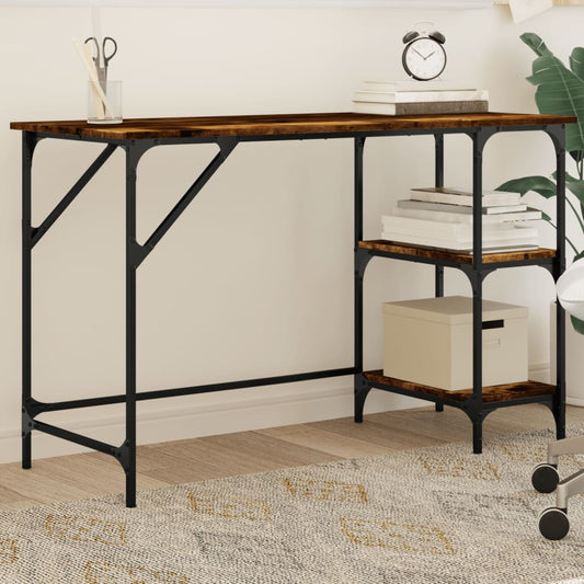 Psací Stůl Kouřový Dub 120 X 50 X 75 Cm Kov A Kompozitní Dřevo