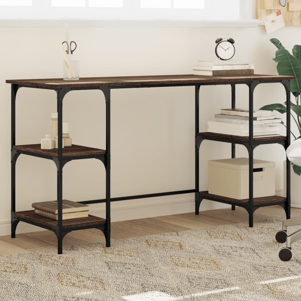 Psací Stůl 140 X 50 X 75 Cm Kov A Kompozitní Dřevo