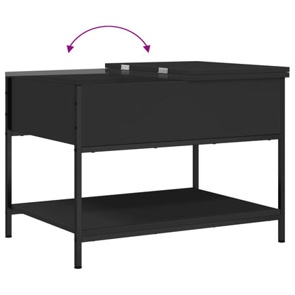 Konferenční Stolek Černý 70 X 50 X 50 Cm Kompozitní Dřevo A Kov