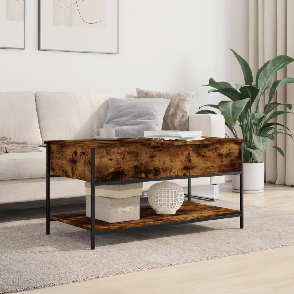 Konferenční Stolek Kouřový Dub 100 X 50 X 50 Cm Kompozit A Kov