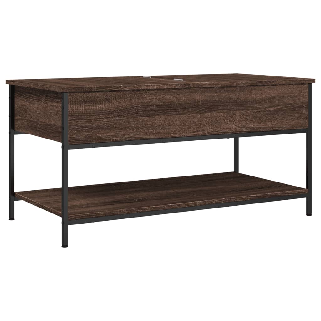 Konferenční Stolek Hnědý Dub 100 X 50 X 50 Cm Kompozit A Kov