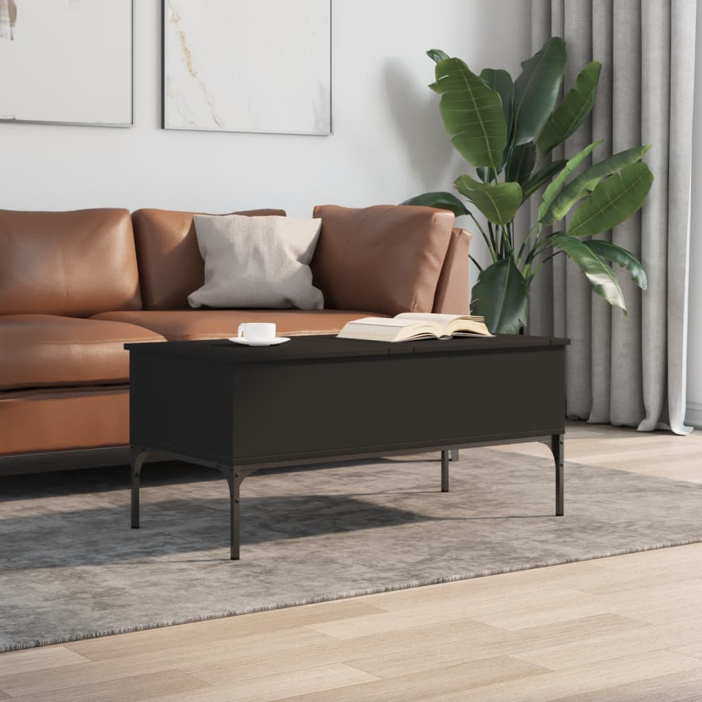 Konferenční Stolek Černý 100X50X45 Cm Kompozitní Dřevo A Kov