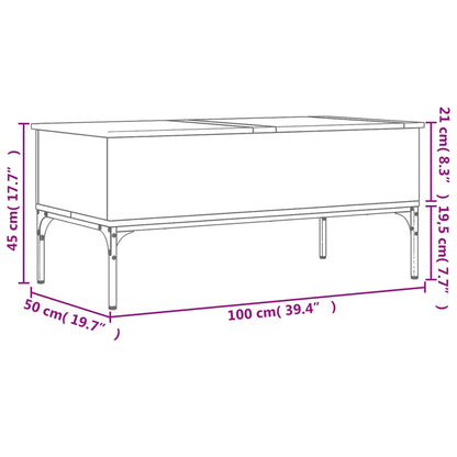 Konferenční Stolek Černý 100X50X45 Cm Kompozitní Dřevo A Kov