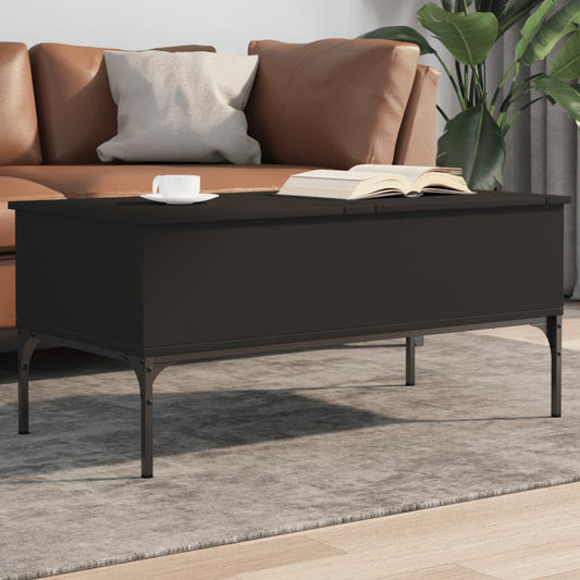 Konferenční Stolek Černý 100X50X45 Cm Kompozitní Dřevo A Kov