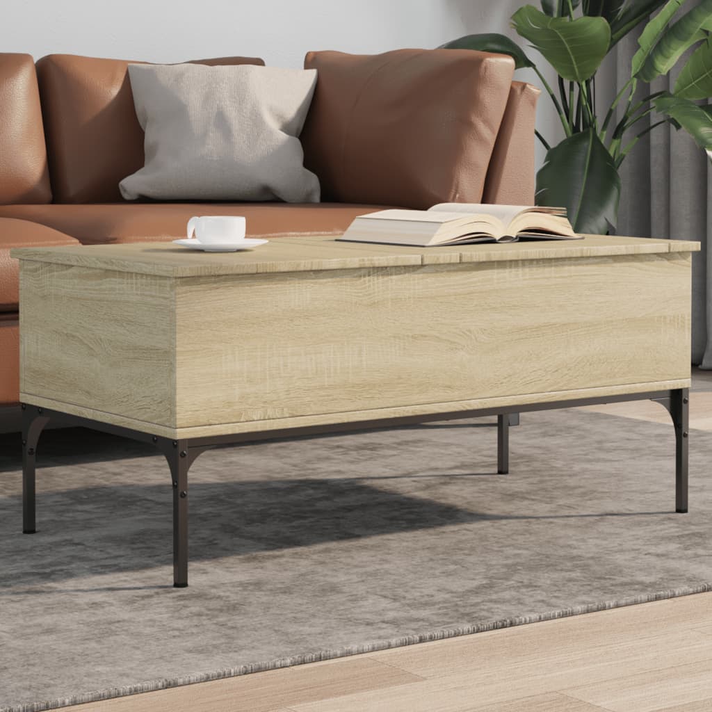 Konferenční Stolek Černý 100X50X45 Cm Kompozitní Dřevo A Kov
