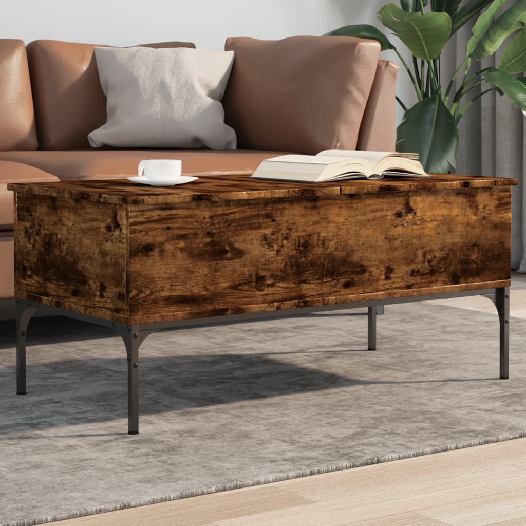 Konferenční Stolek Černý 100X50X45 Cm Kompozitní Dřevo A Kov