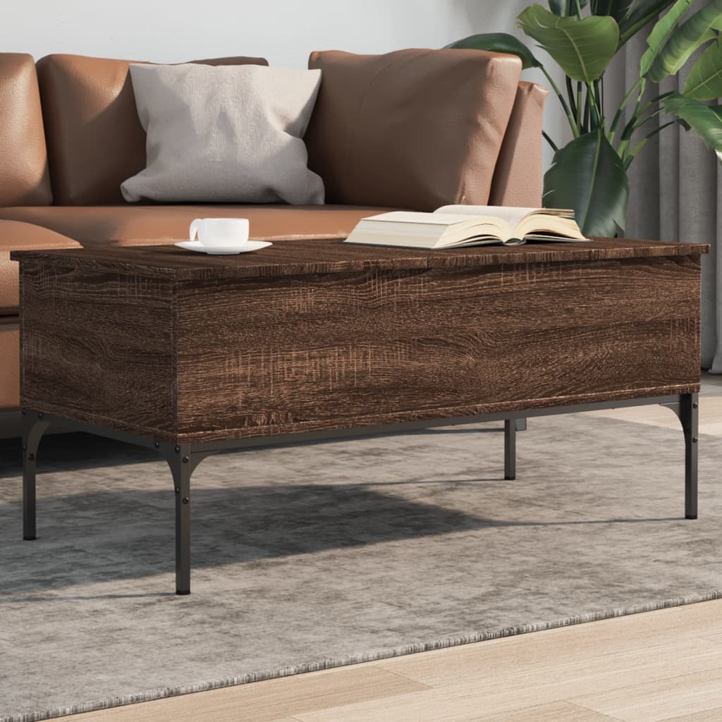 Konferenční Stolek Černý 100X50X45 Cm Kompozitní Dřevo A Kov