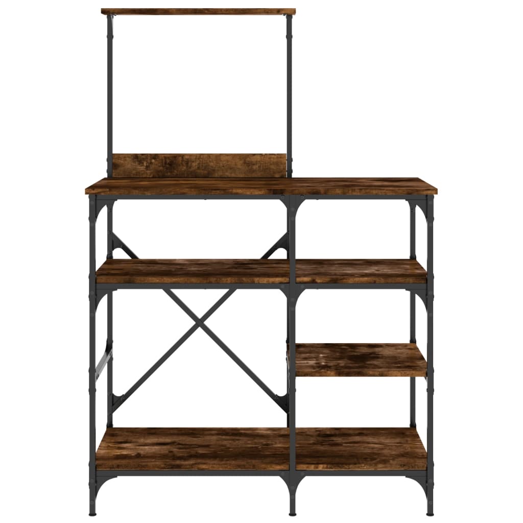 Kuchyňský Regál 90X40X132 Cm Kompozitní Dřevo A Kov