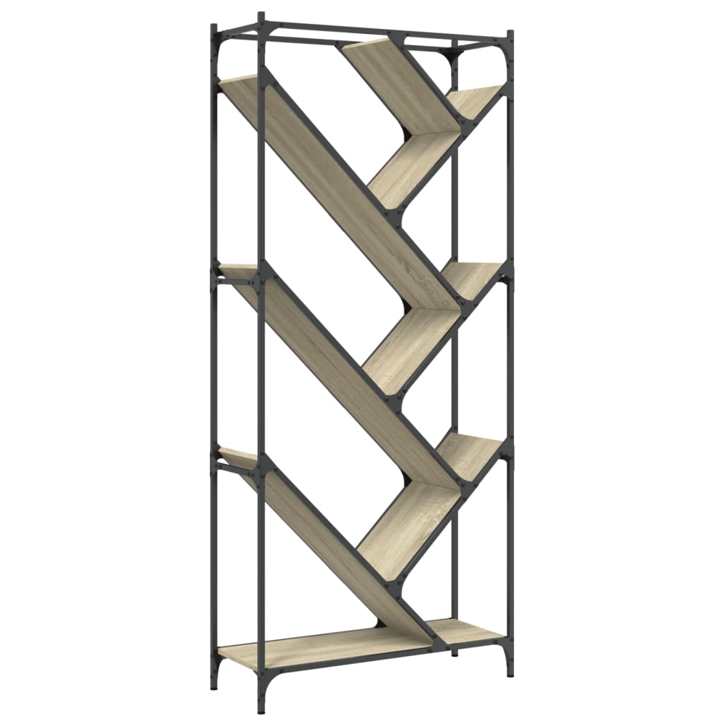 Knihovna 79 X 30 X 180 Cm Kompozitní Dřevo A Kov