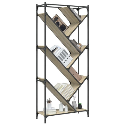Knihovna 79 X 30 X 180 Cm Kompozitní Dřevo A Kov