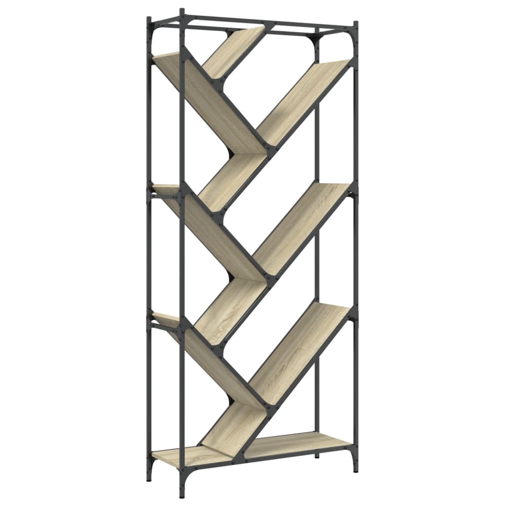 Knihovna 79 X 30 X 180 Cm Kompozitní Dřevo A Kov