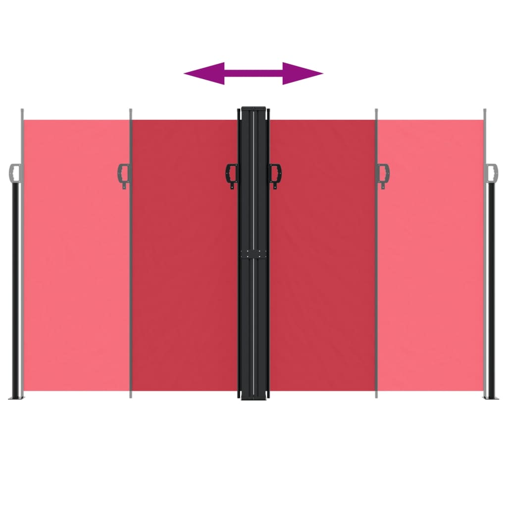 Zatahovací Boční Markýza Červená 200 X 1 200 Cm Červená