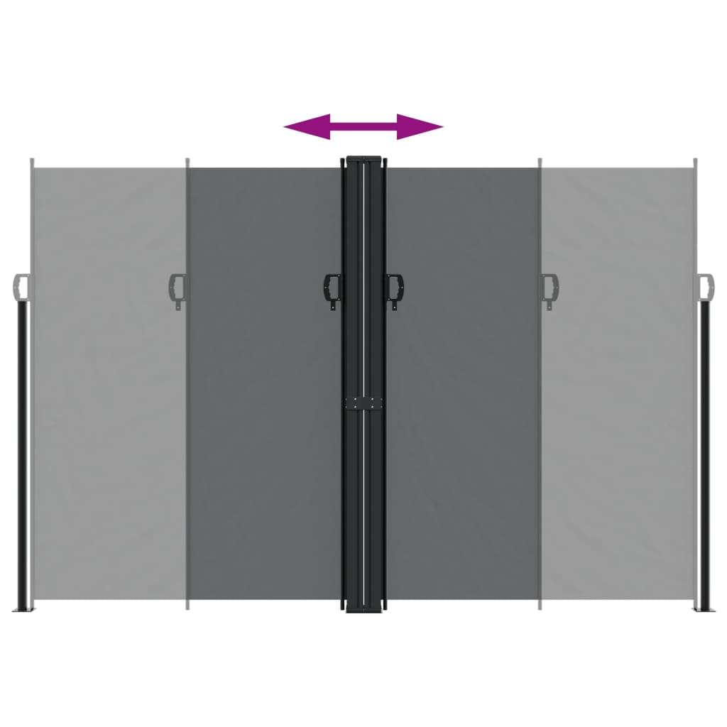 Zatahovací Boční Markýza Černá 220 X 1 200 Cm Černá