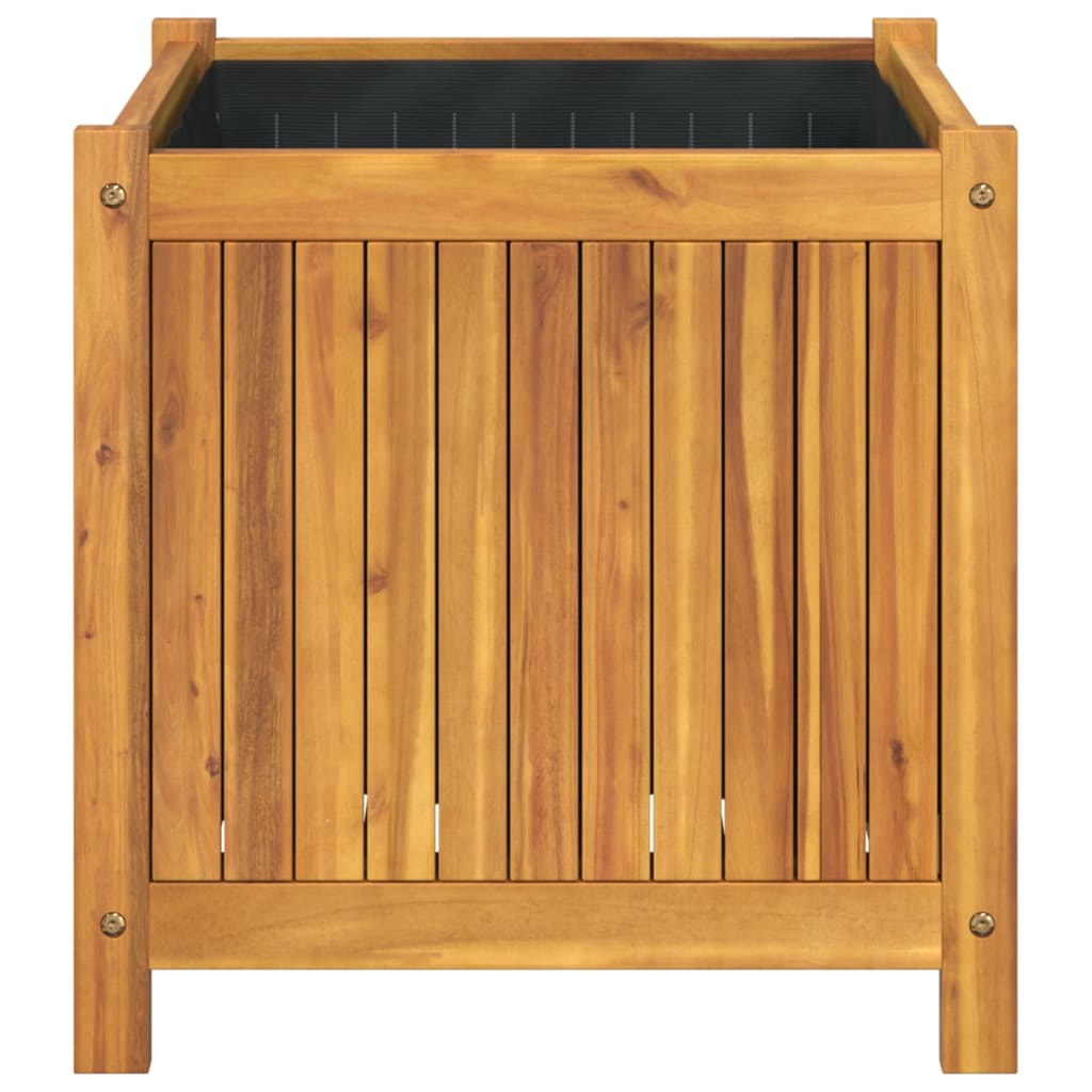 Zahradní Truhlík S Vložkou 50X50X50 Cm Masivní Akáciové Dřevo