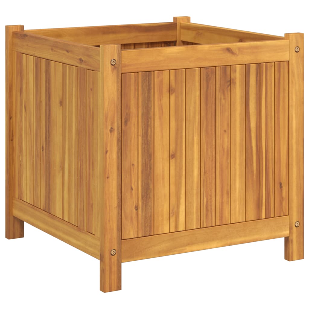 Zahradní Truhlík S Vložkou 50X50X50 Cm Masivní Akáciové Dřevo