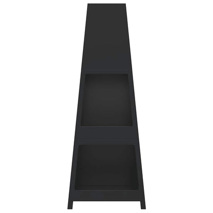 Venkovní Krb Se Zásobníkem Na Dřevo Věžový Design Černý Ocel