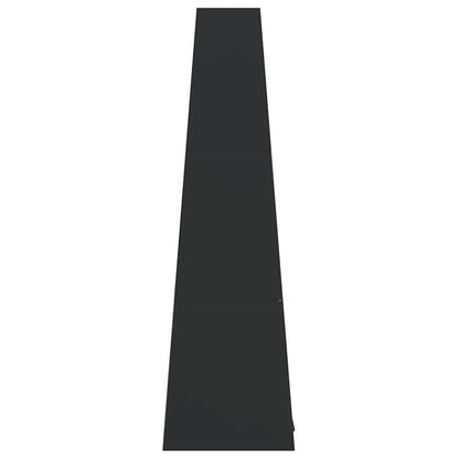 Venkovní Krb Se Zásobníkem Na Dřevo Věžový Design Černý Ocel