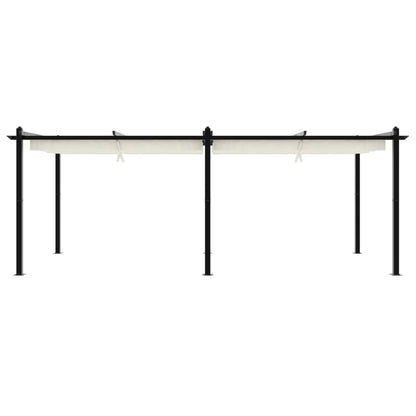 Zahradní Altán Se Zatahovací Střechou Krémový 3 X 6 Hliník