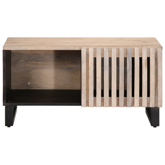 Konferenční Stolek Bílý 80X51X40 Cm Masivní Mangovníkové Dřevo