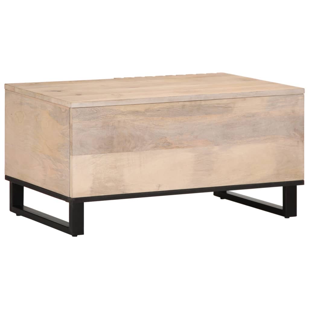 Konferenční Stolek Bílý 80X51X40 Cm Masivní Mangovníkové Dřevo