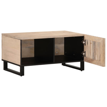 Konferenční Stolek Bílý 80X51X40 Cm Masivní Mangovníkové Dřevo