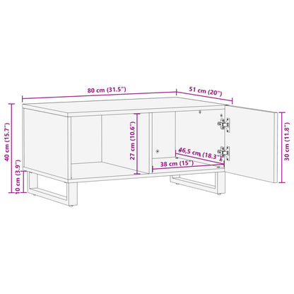 Konferenční Stolek 80 X 51 X 40 Cm Masivní Akáciové Dřevo