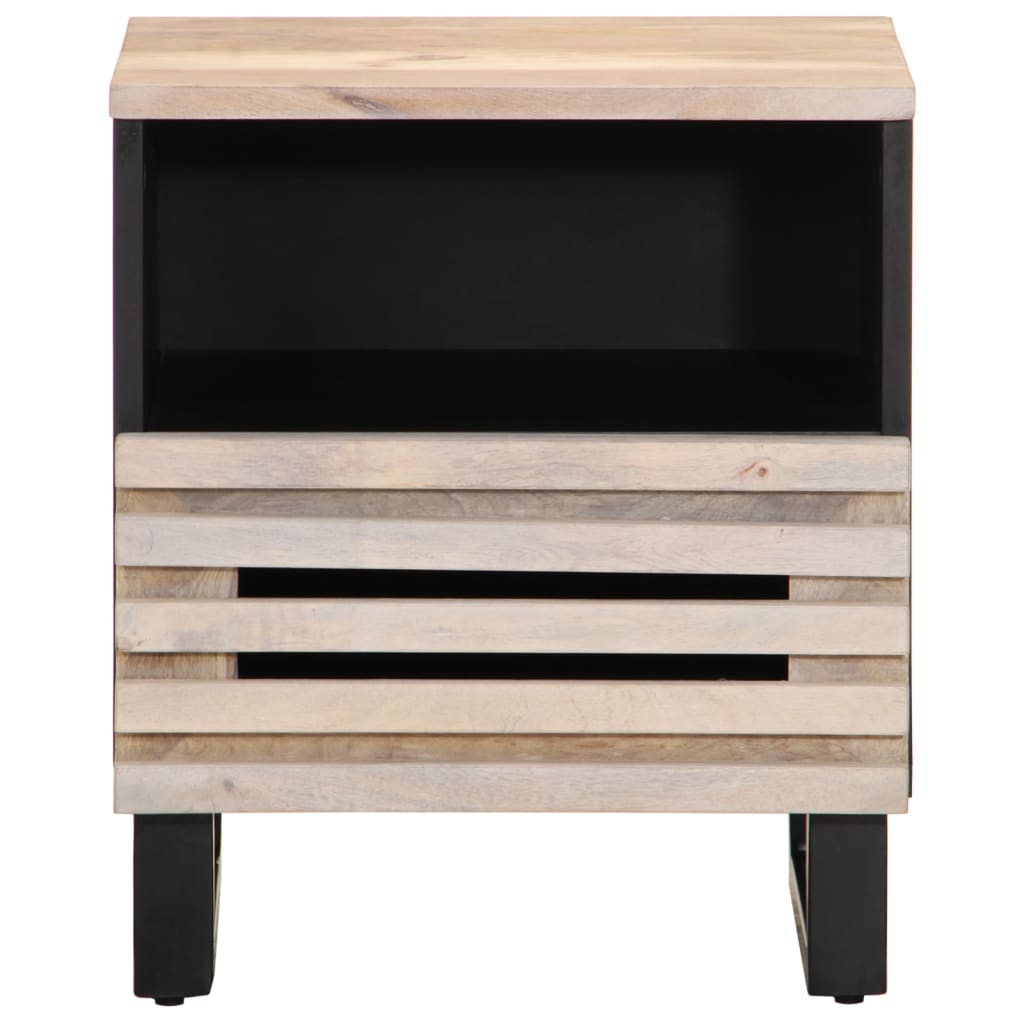 Noční Stolky 2 Ks 40X34X46 Cm Masivní Bělené Mangovníkové Dřevo
