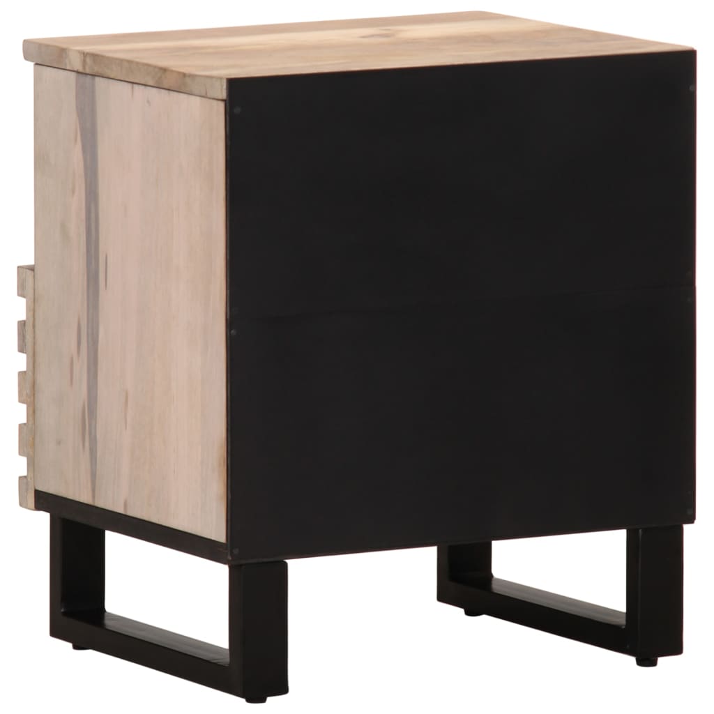 Noční Stolky 2 Ks 40X34X46 Cm Masivní Bělené Mangovníkové Dřevo