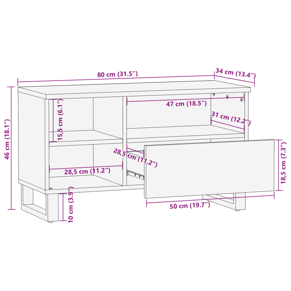Tv Skříňka 80 X 34 X 46 Cm