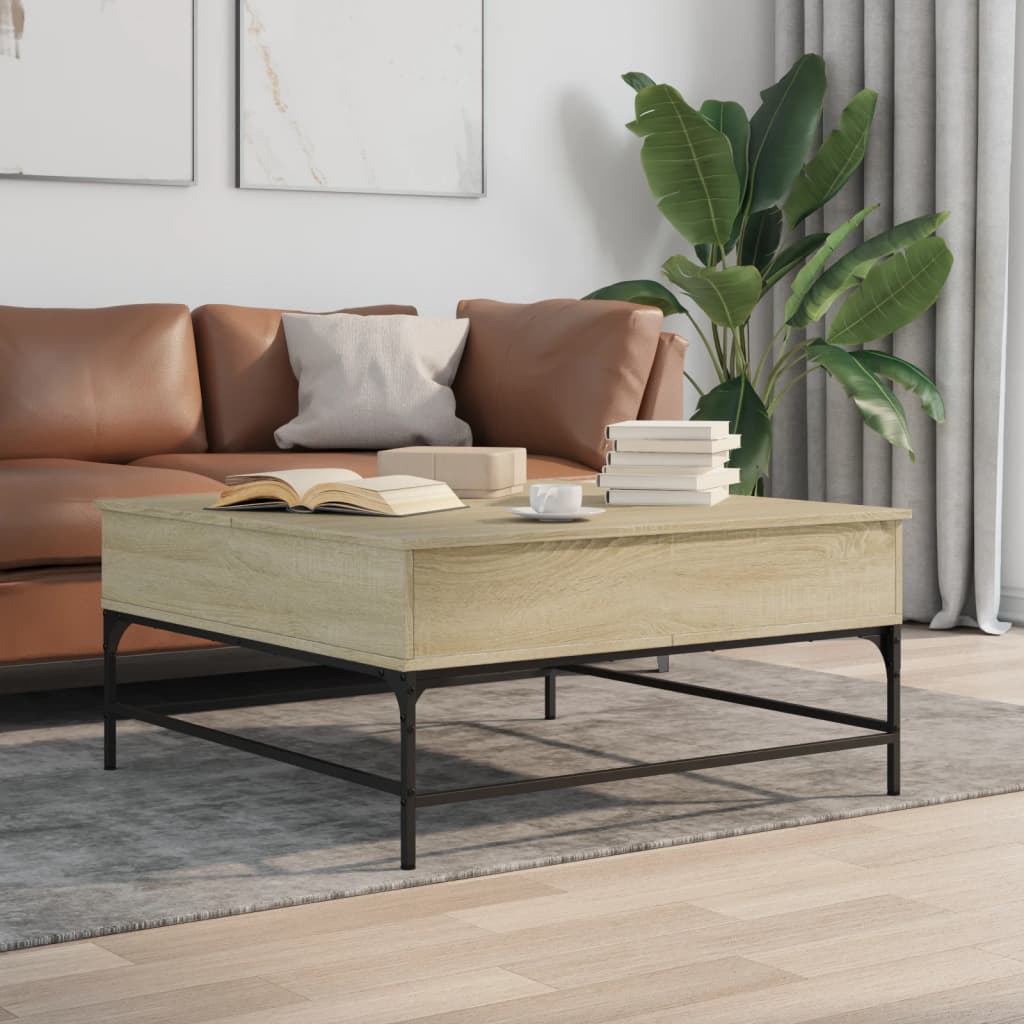 Konferenční Stolek Šedý Sonoma 95 X 95 X 45 Cm Kompozit A Kov