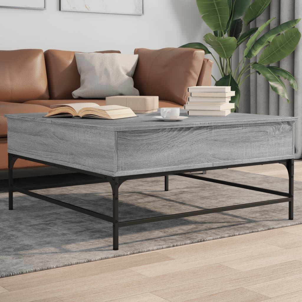 Konferenční Stolek Šedý Sonoma 95 X 95 X 45 Cm Kompozit A Kov