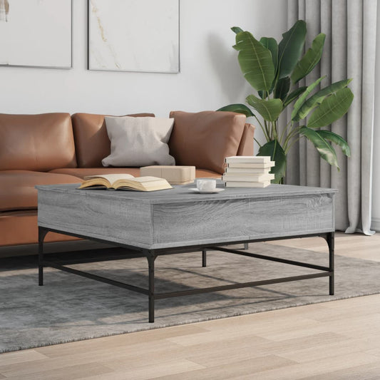 Konferenční Stolek Šedý Sonoma 95 X 95 X 45 Cm Kompozit A Kov