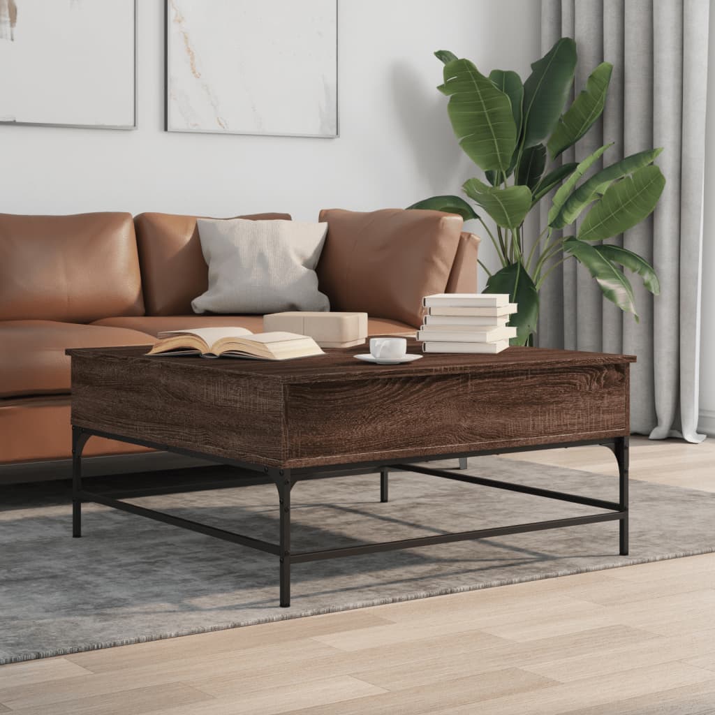 Konferenční Stolek Šedý Sonoma 95 X 95 X 45 Cm Kompozit A Kov