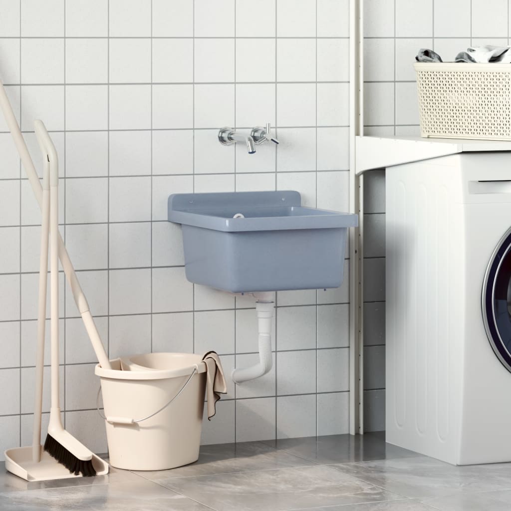 Umyvadlo Pro Montáž Na Stěnu Šedé Pryskyřice