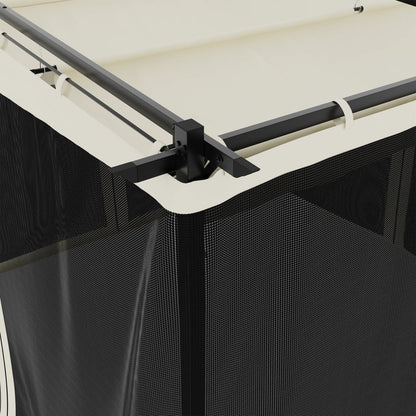 Altán Se Síťovanými Stěnami Krémový Ocel Krémová