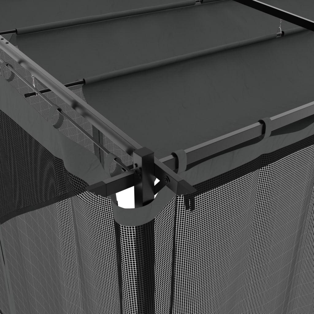 Altán Se Síťovanými Stěnami Antracitový Ocel Antracitová