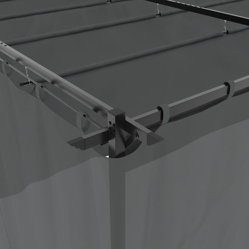 Altán Se Závěsy Antracitový Ocel