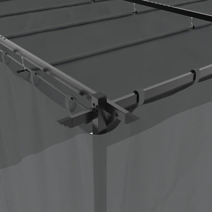 Altán Se Závěsy Antracitový Ocel