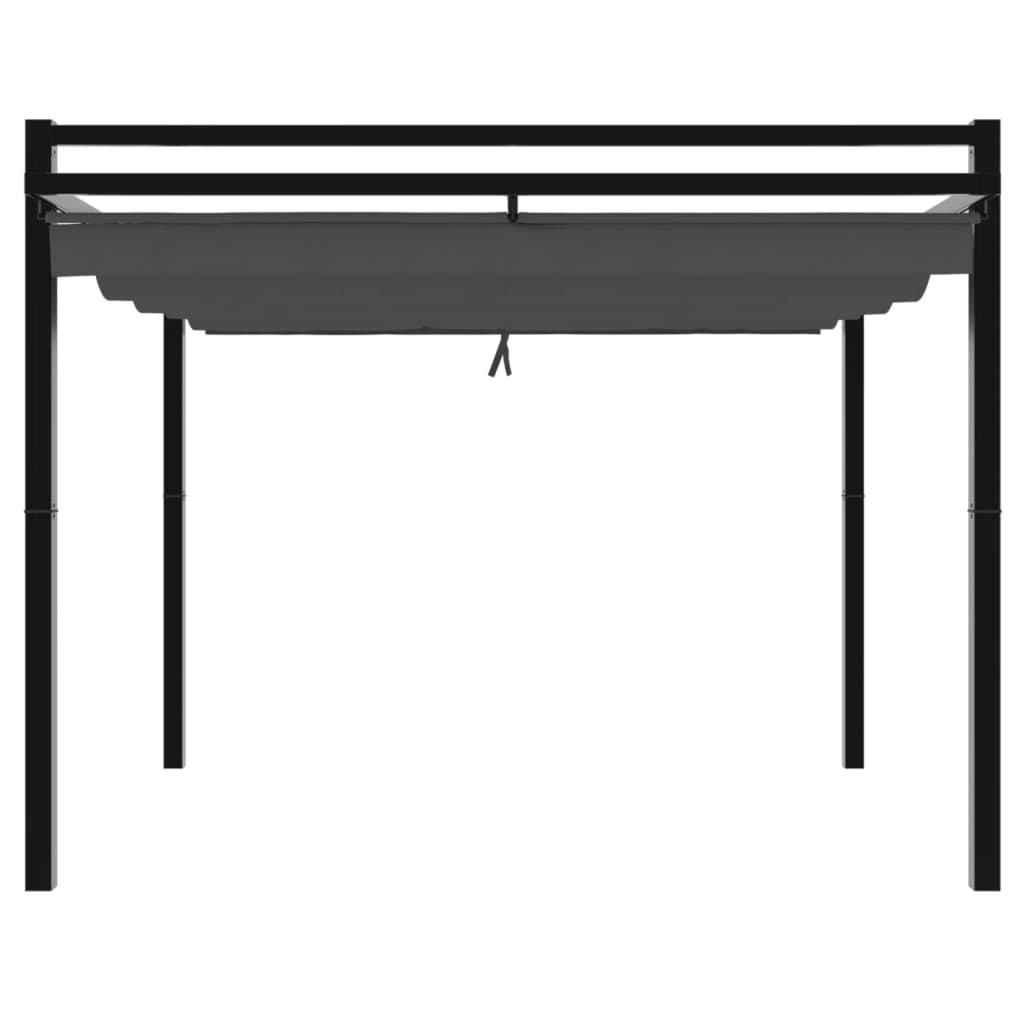 Zahradní Altán Se Zatahovací Střechou Antracitový 3 X 3 Hliník