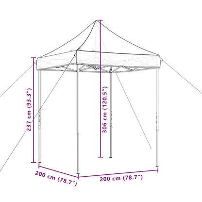 Skládací Party Stan Pop-Up Černý 200 X 200 X 306 Cm