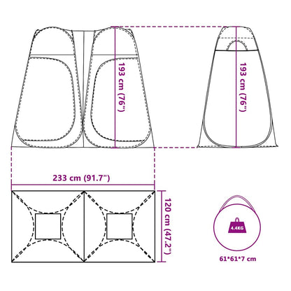 Toaletní Stan Modrý Pop-Up Nepromokavý