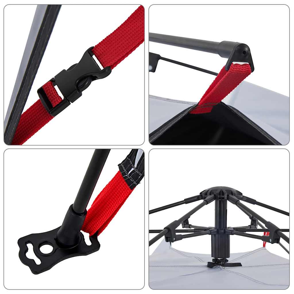 Kempingový Stan Kupole 3 Osoby Bílý Zatemňovací Rychloupínací