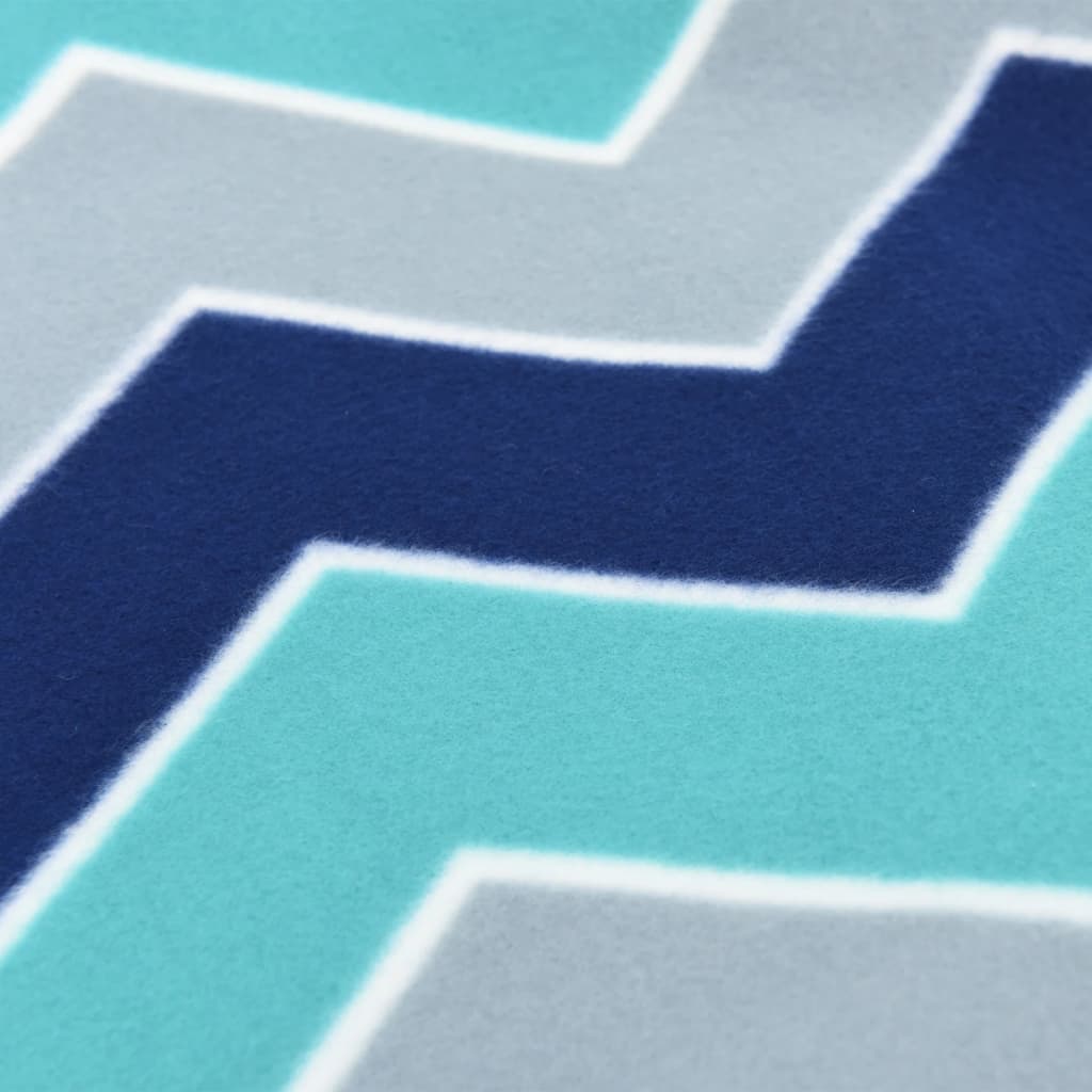 Pikniková Deka Skládací Modrá Vlnitá Samet