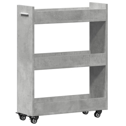 Skříňka Na Kolečkách Betonově Šedá 60X22X79 Cm Kompozitní Dřevo
