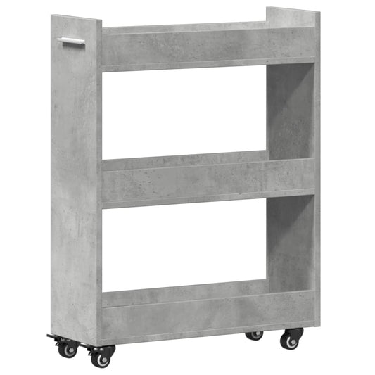 Skříňka Na Kolečkách Betonově Šedá 60X22X79 Cm Kompozitní Dřevo