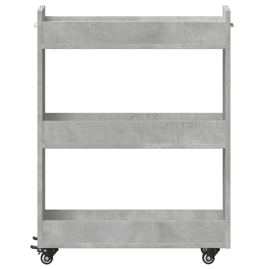 Skříňka Na Kolečkách Betonově Šedá 60X22X79 Cm Kompozitní Dřevo