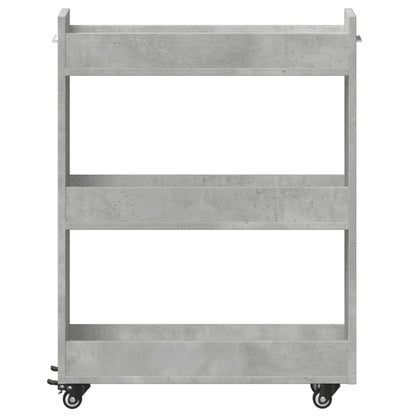 Skříňka Na Kolečkách Betonově Šedá 60X22X79 Cm Kompozitní Dřevo