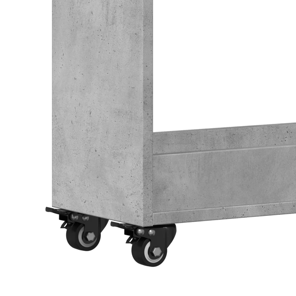 Skříňka Na Kolečkách Betonově Šedá 60X22X79 Cm Kompozitní Dřevo